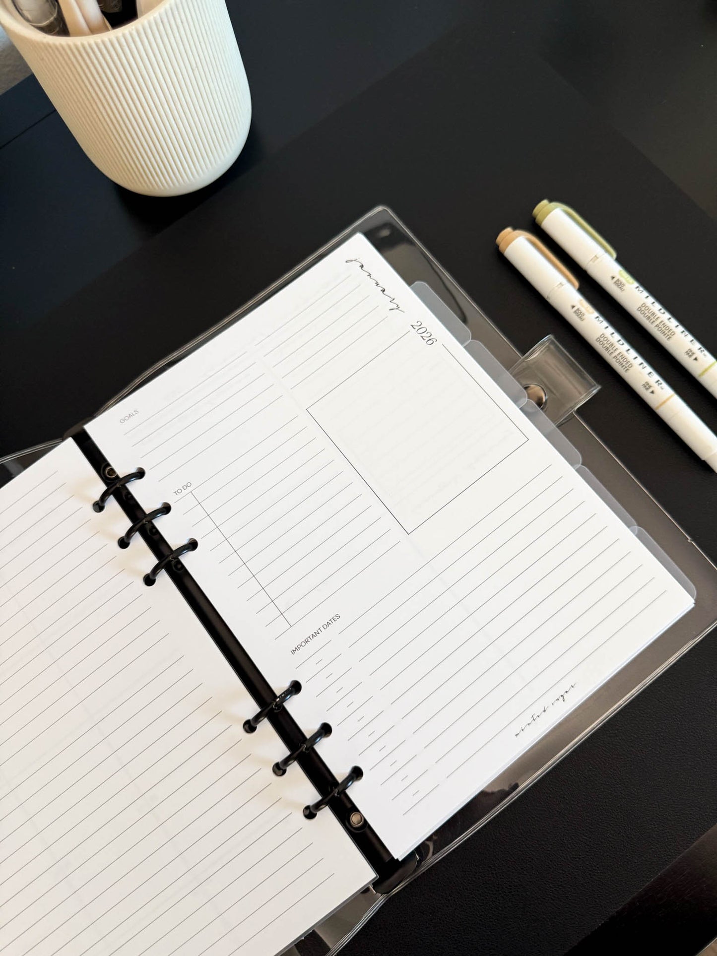 2026 Weekly Insert – Vertical Layout – Classic Font