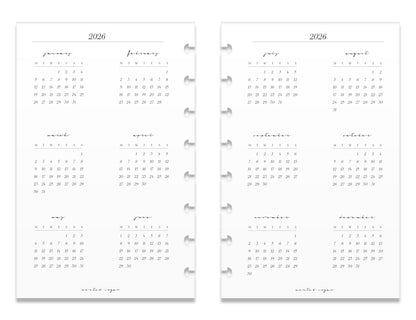 2026 Monthly Insert – Page Break Layout – Classic Font image 2