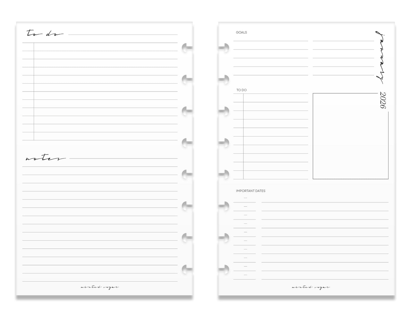 2026 Weekly Insert – Horizontal Layout – Classic Font image 6