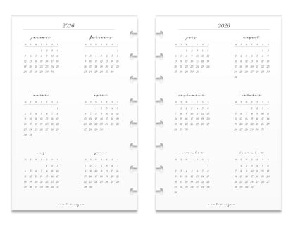 2026 Monthly Insert – One Month One-Page Layout – Classic Font image 3