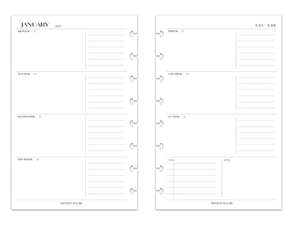 2025 Monthly Weekly Planner Inserts | Horizontal | No.2 image 7