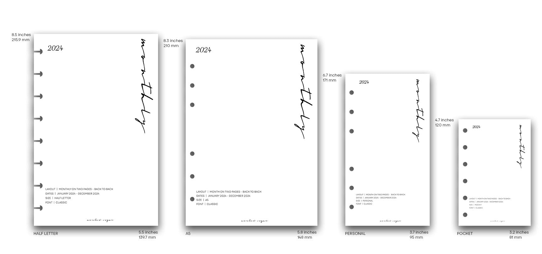 2025 Monthly Weekly Planner Inserts | Vertical | No.2 image 8
