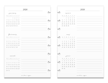 2026 Monthly Insert – One Month One-Page Layout – Classic Font image 4