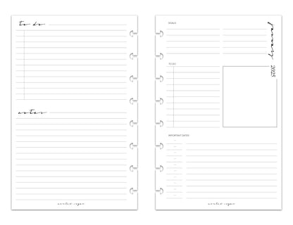 2025 Monthly Weekly Planner Inserts | Horizontal | Classic image 4