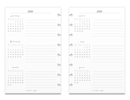 2026 Monthly Insert – Page Break Layout – Classic Font image 3
