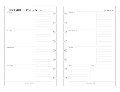 2025 Monthly Weekly Planner Inserts | Horizontal | No.2 image 5