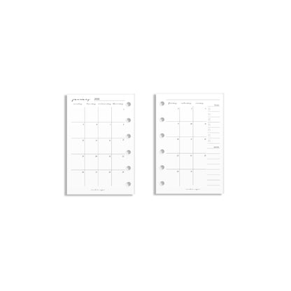 2026 Monthly Insert – Back to Back Layout – Classic Font